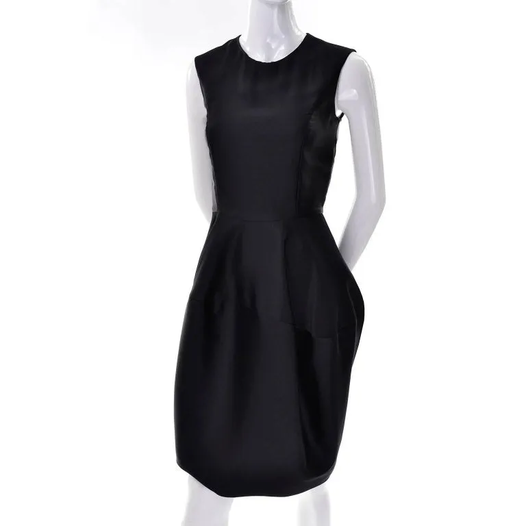 F/W 2008 YSL Yves Saint Laurent Black Satin Dress w/ Balloon Skirt