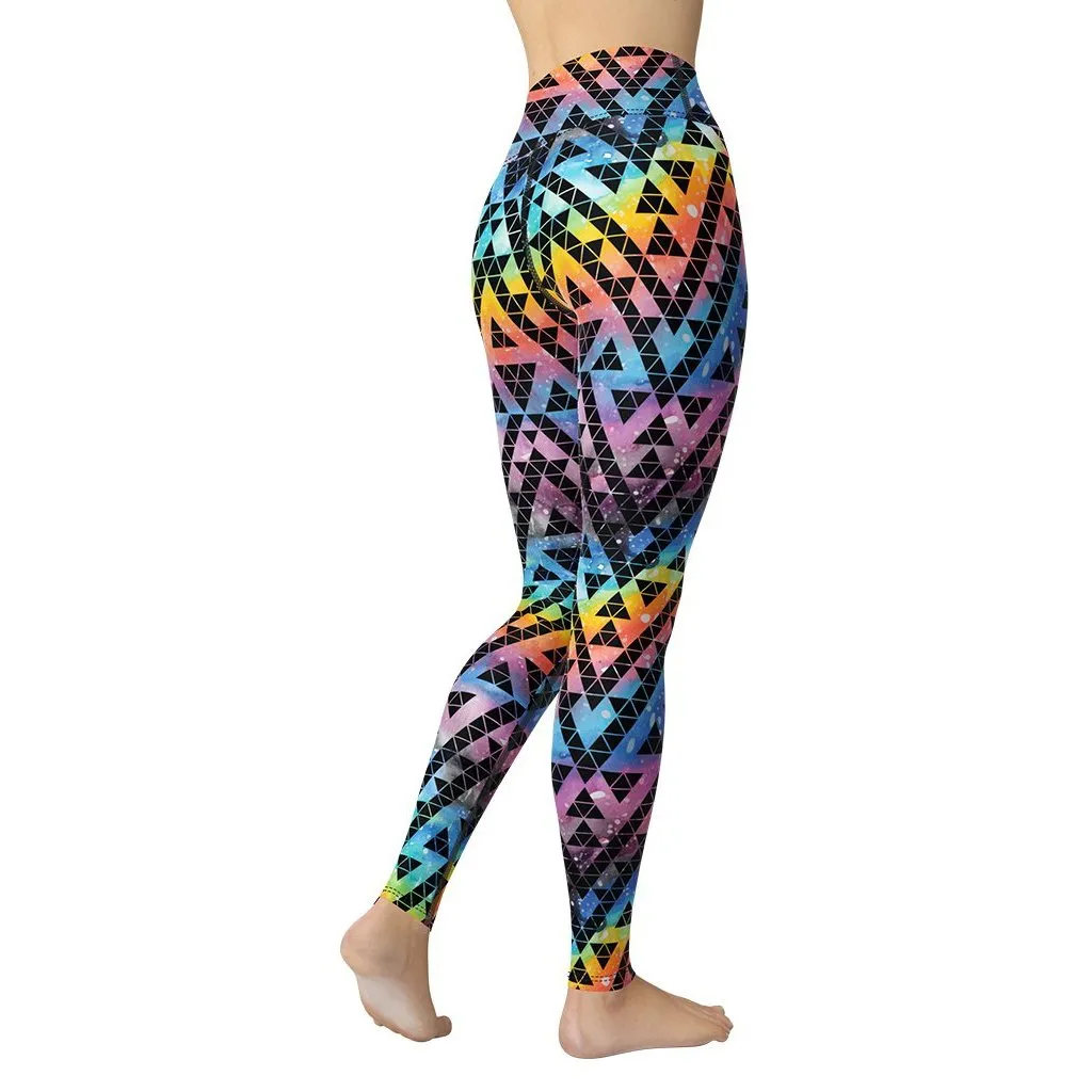 Geometric Space Yoga Leggings