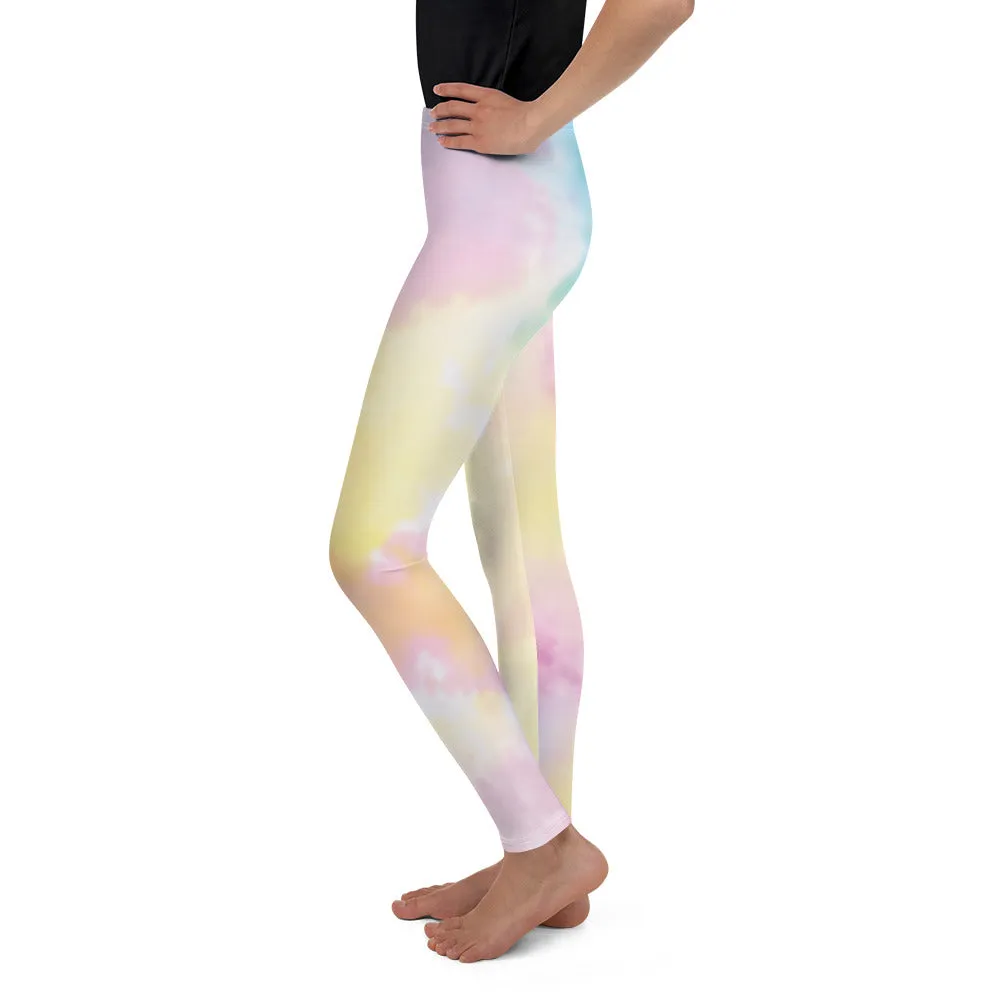 Girls’ Leggings -  Pink and Yellow Tie Dye Patterns, Pink Lemonade Dreams