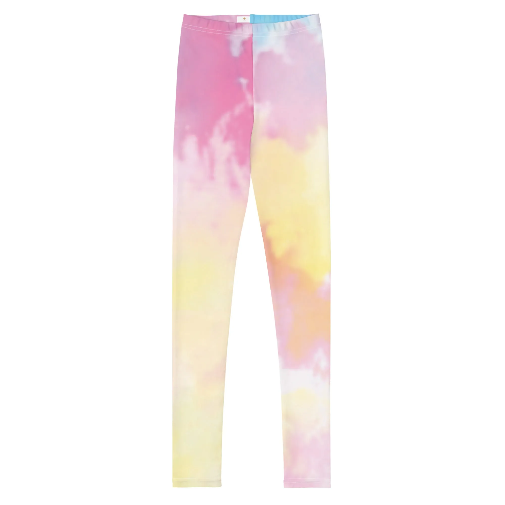 Girls’ Leggings -  Pink and Yellow Tie Dye Patterns, Pink Lemonade Dreams