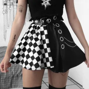 Gothic Plaid A Line Mini Skirt