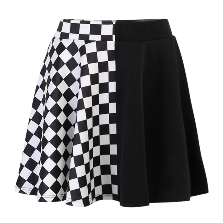 Gothic Plaid A Line Mini Skirt