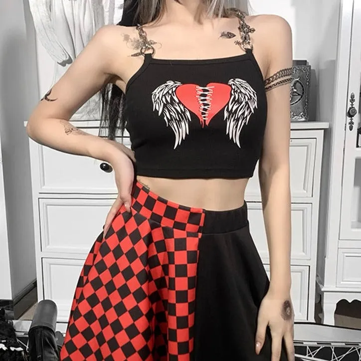 Gothic Plaid A Line Mini Skirt