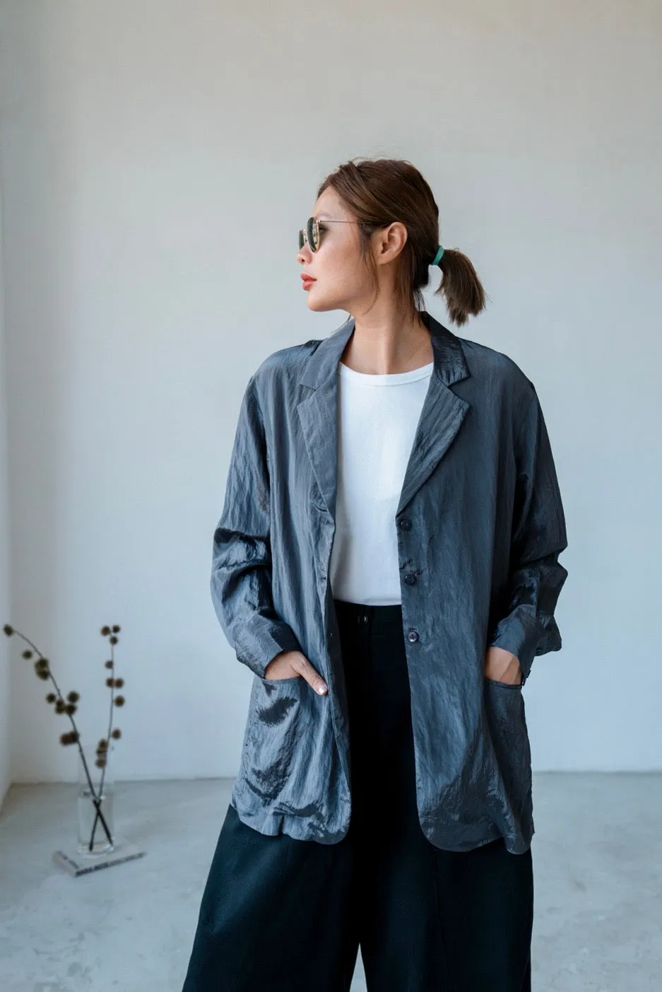 GREY RAYON BLAZER *LAST 2*