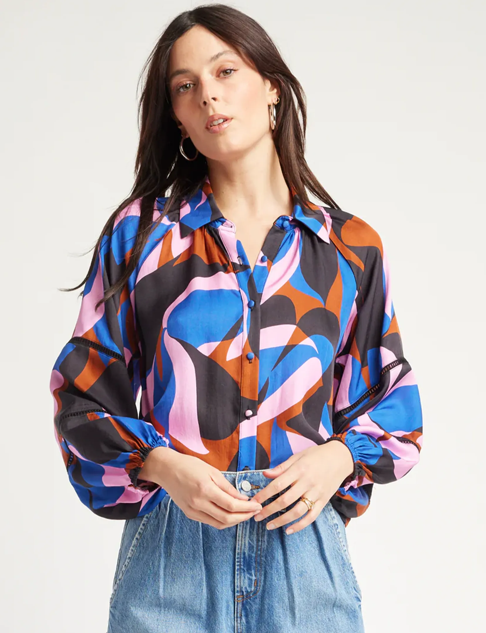 Hadley Blouse, Flamingo