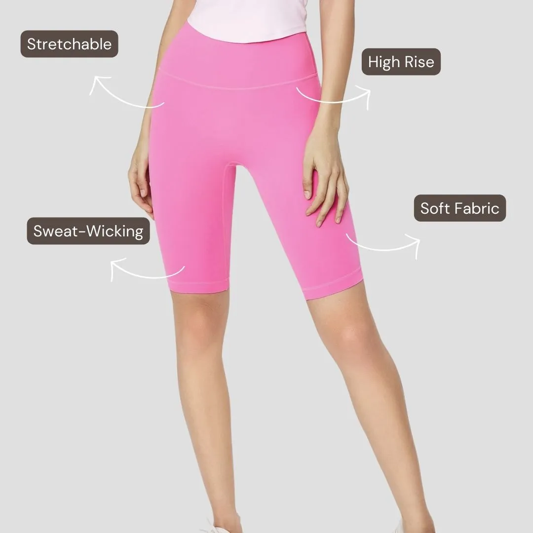 High Rise Comfort Shorts - Bright Pink