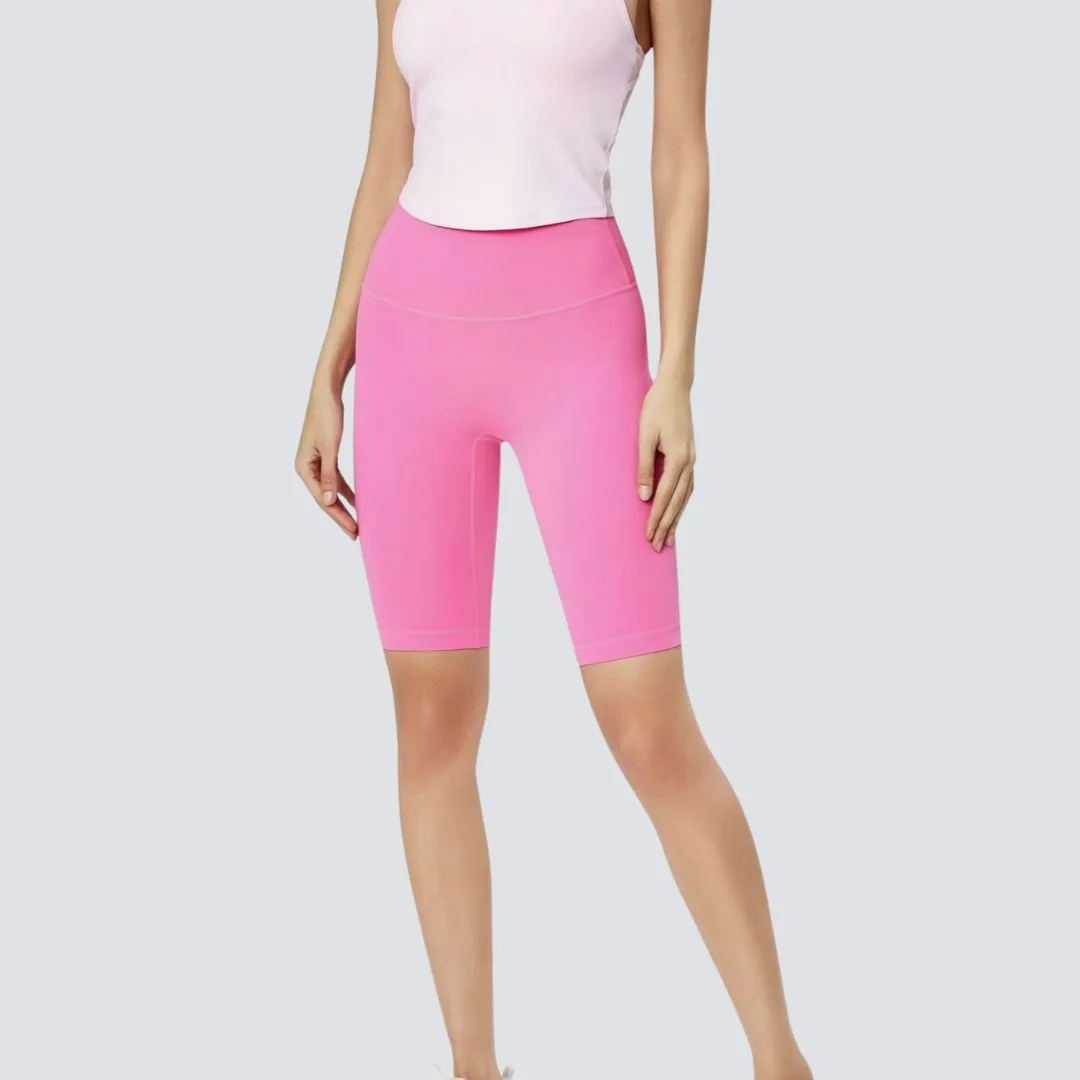 High Rise Comfort Shorts - Bright Pink