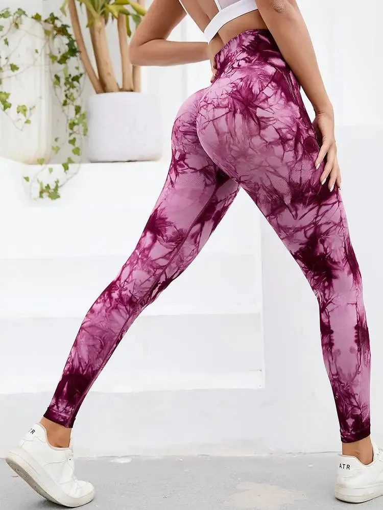 Hip Lifting Tie-Dye Seamless Leggings