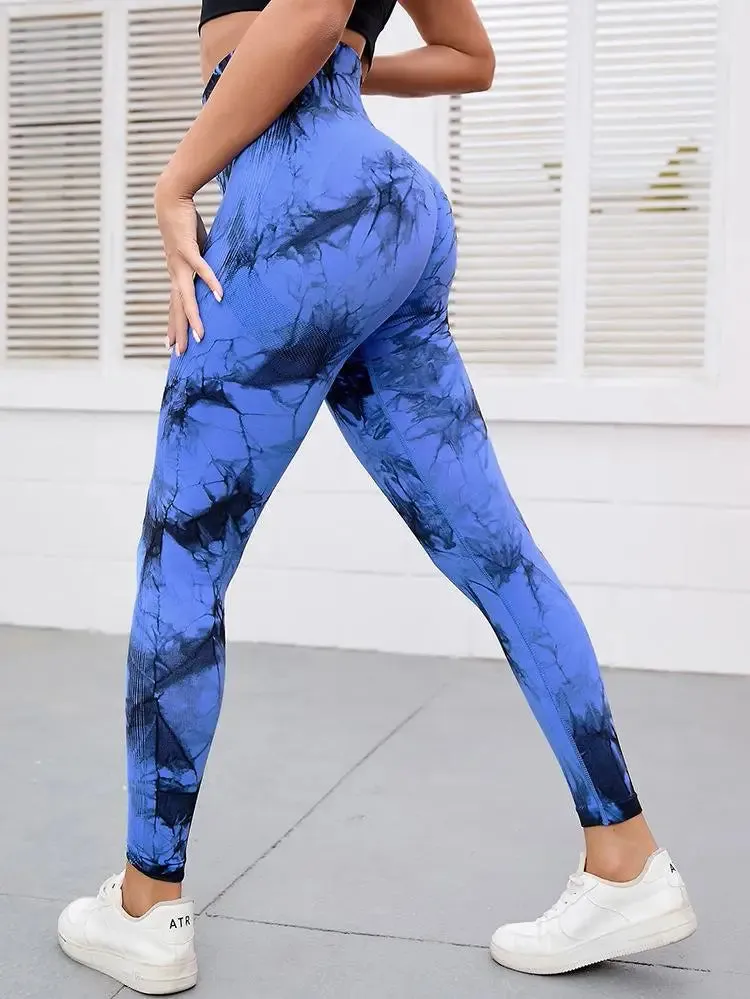 Hip Lifting Tie-Dye Seamless Leggings