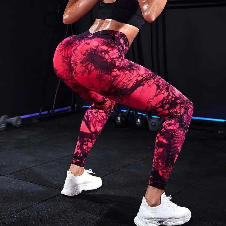 Hip Lifting Tie-Dye Seamless Leggings