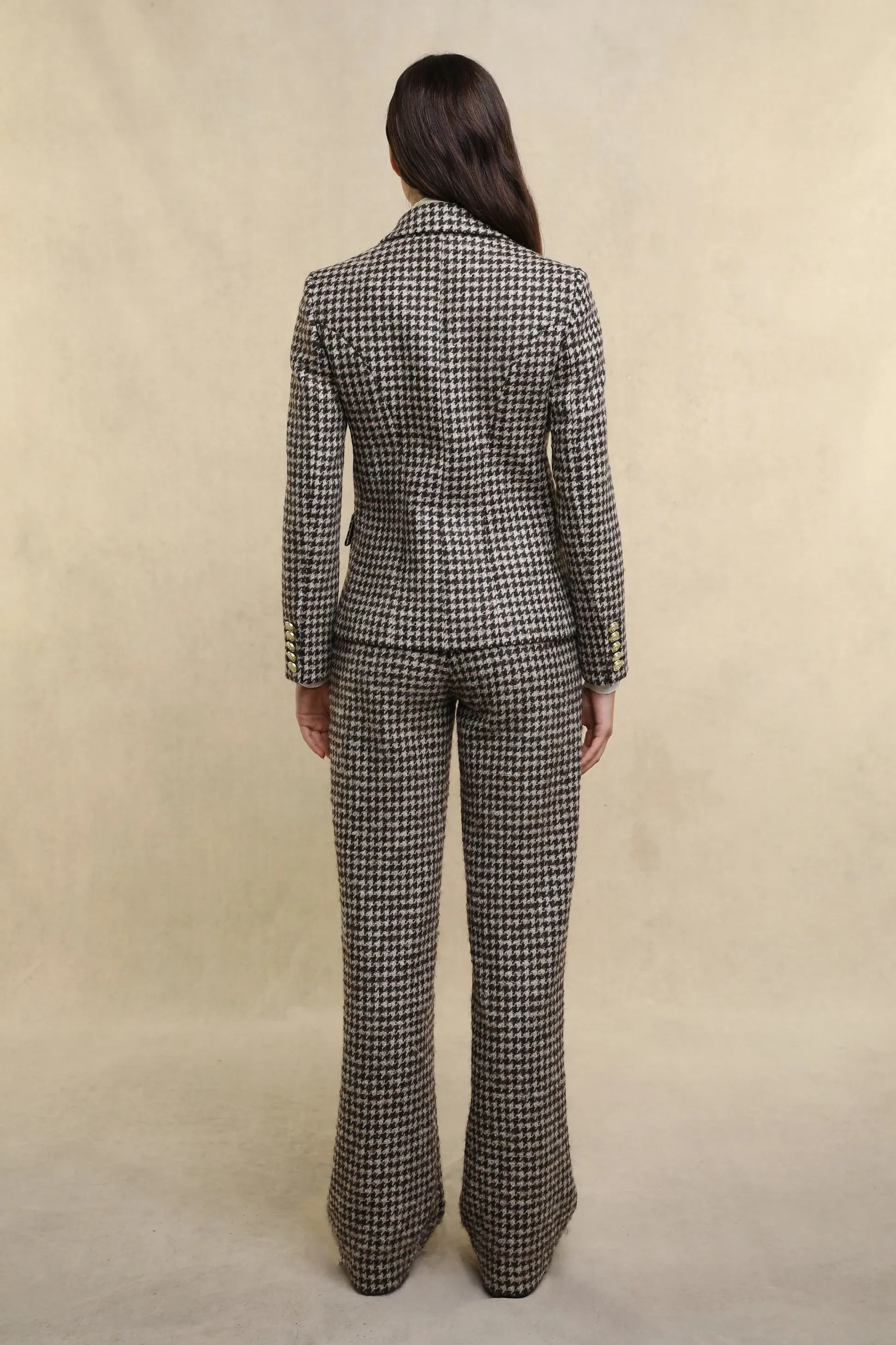 Holland Cooper Knightsbridge Ladies Blazer in Coffee Houndstooth