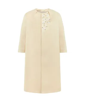 Ipekyol Flower-Embroidered Coat Natural