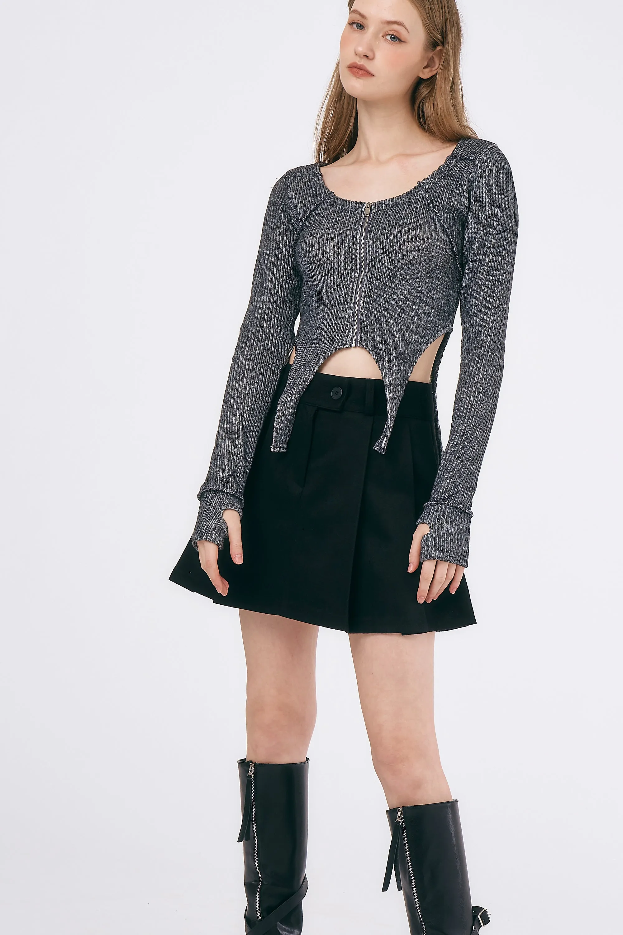 Isla Zip Front Cropped Top