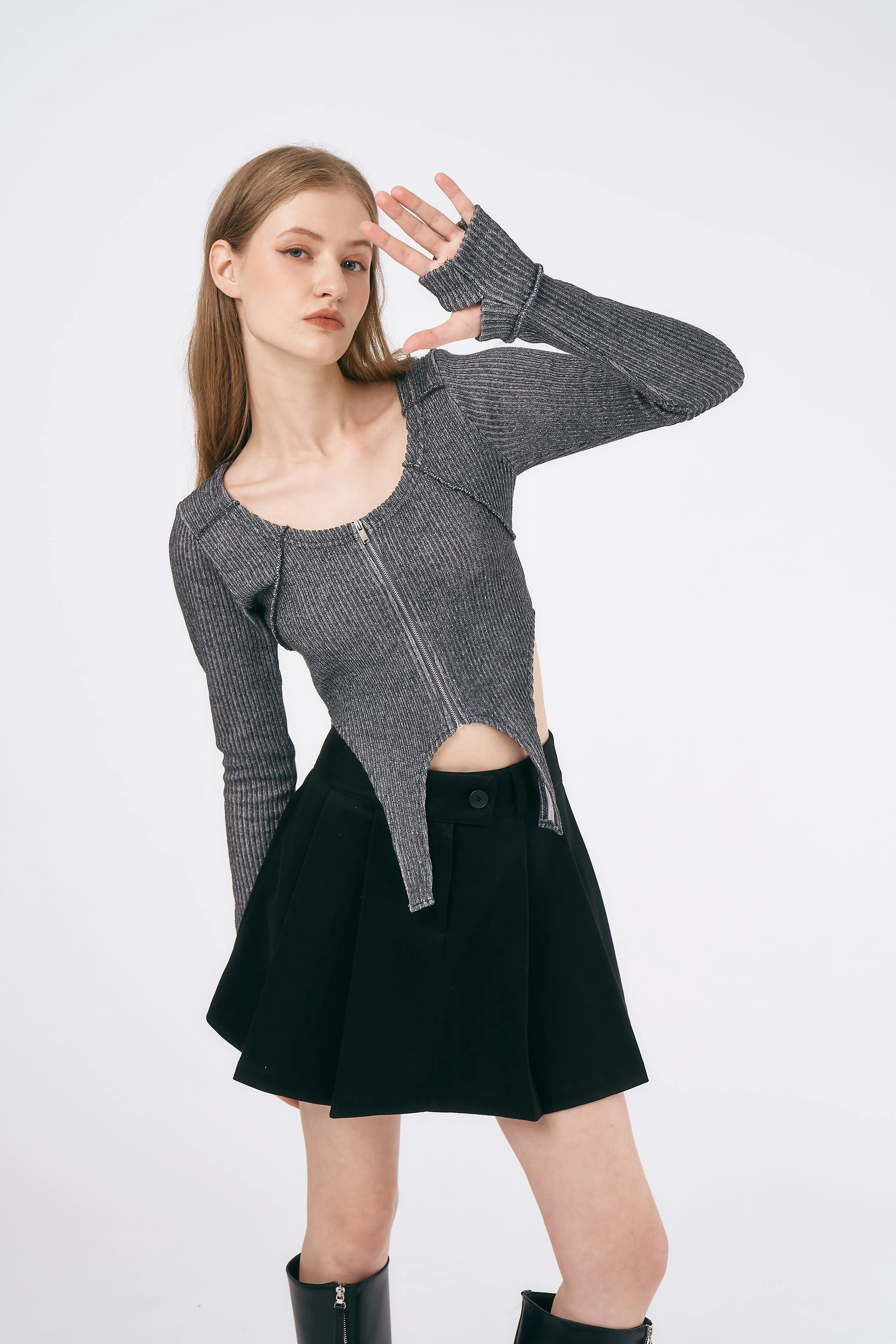 Isla Zip Front Cropped Top