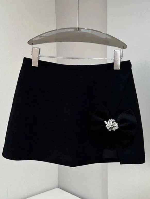 Jimena Spliced Bow Mini Skirts