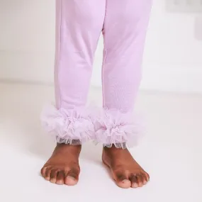 Lovely Lavender Tulle Ruffled Leggings