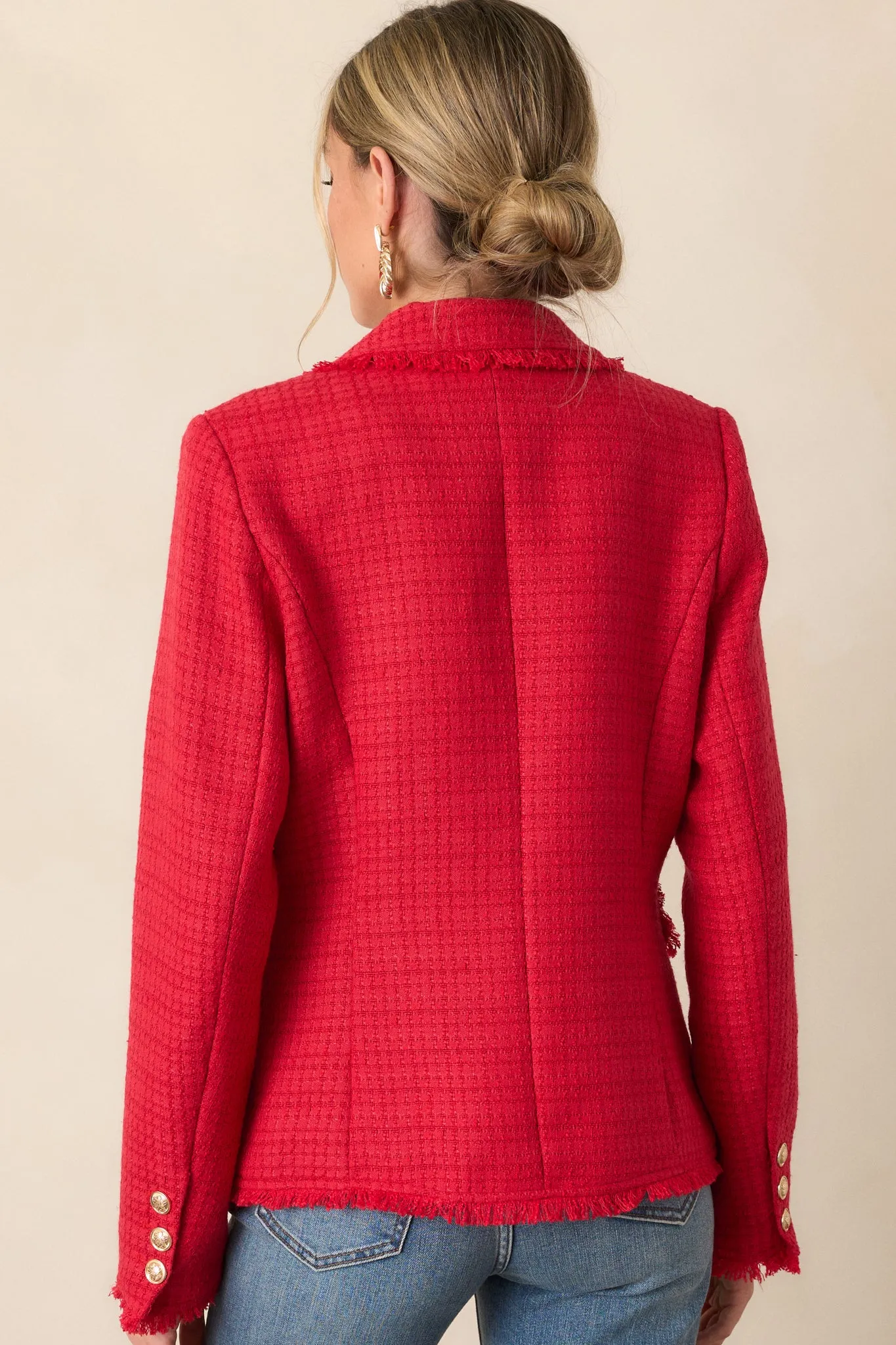 Made For This Red Tweed Blazer