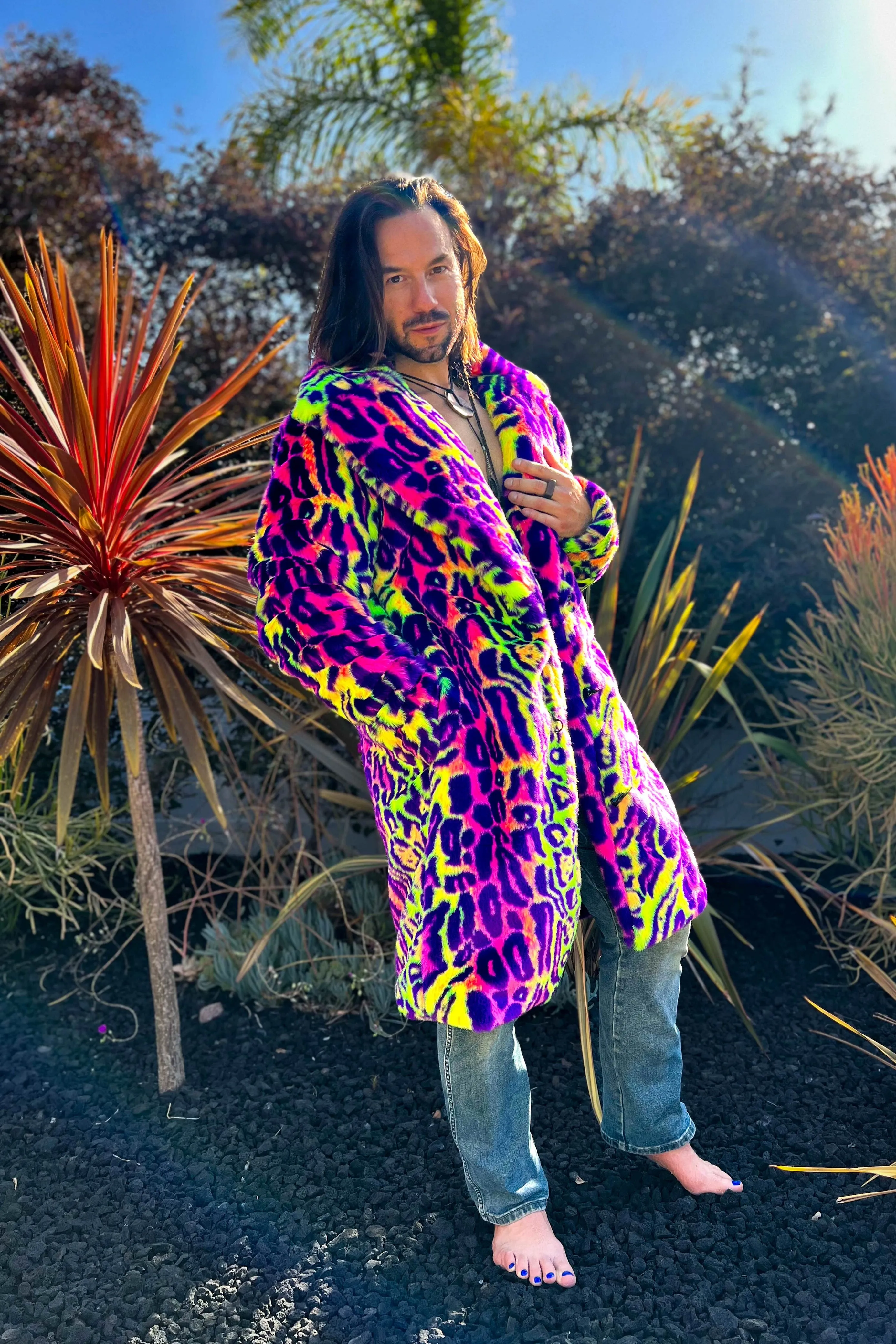 Men's Dutch Coat in "Neon Cheetah"