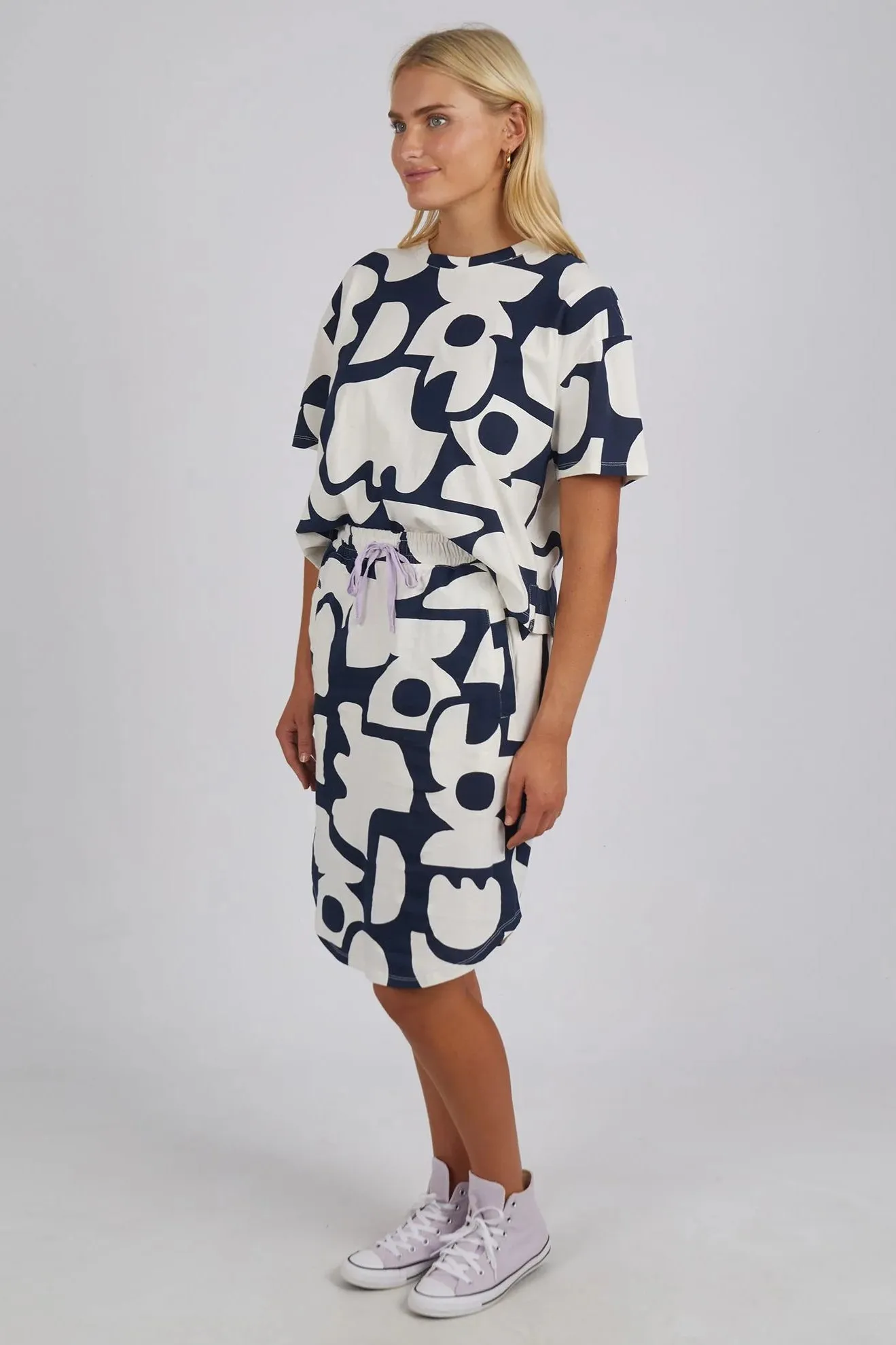 Miro Skirt in Navy Geometric Yardage