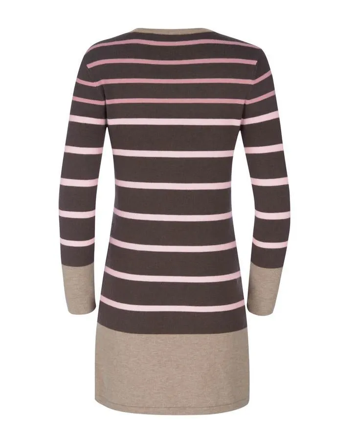 Mocha Stripe Knit Tunic Dress