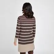 Mocha Stripe Knit Tunic Dress