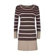 Mocha Stripe Knit Tunic Dress