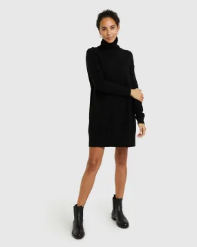 Mongolian Cashmere Turtleneck Sweater Dress