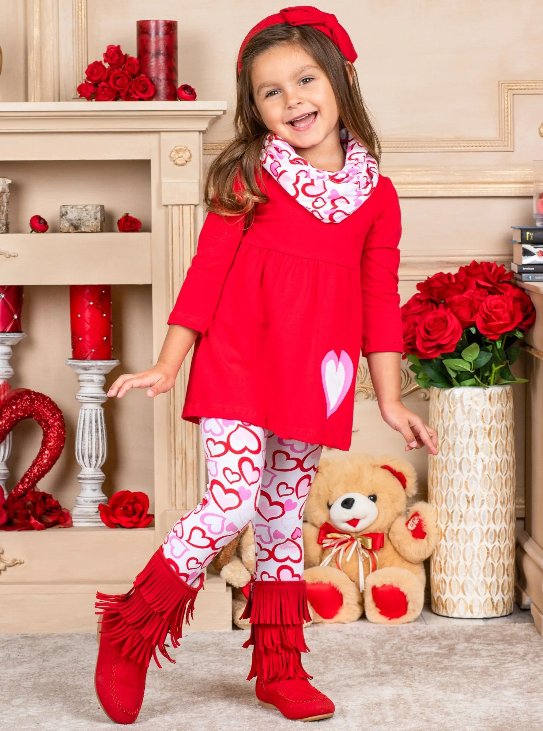 My Hearts With You Tunic, Scarf and Legging Set