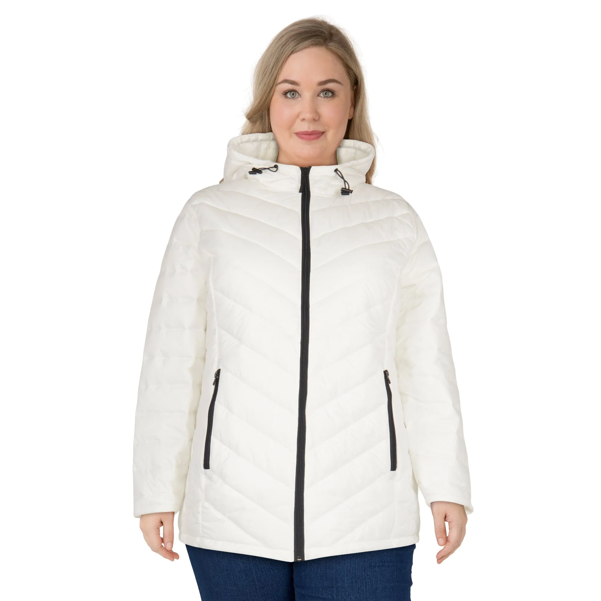 mySTYLE Women's Plus Puffer Jacket