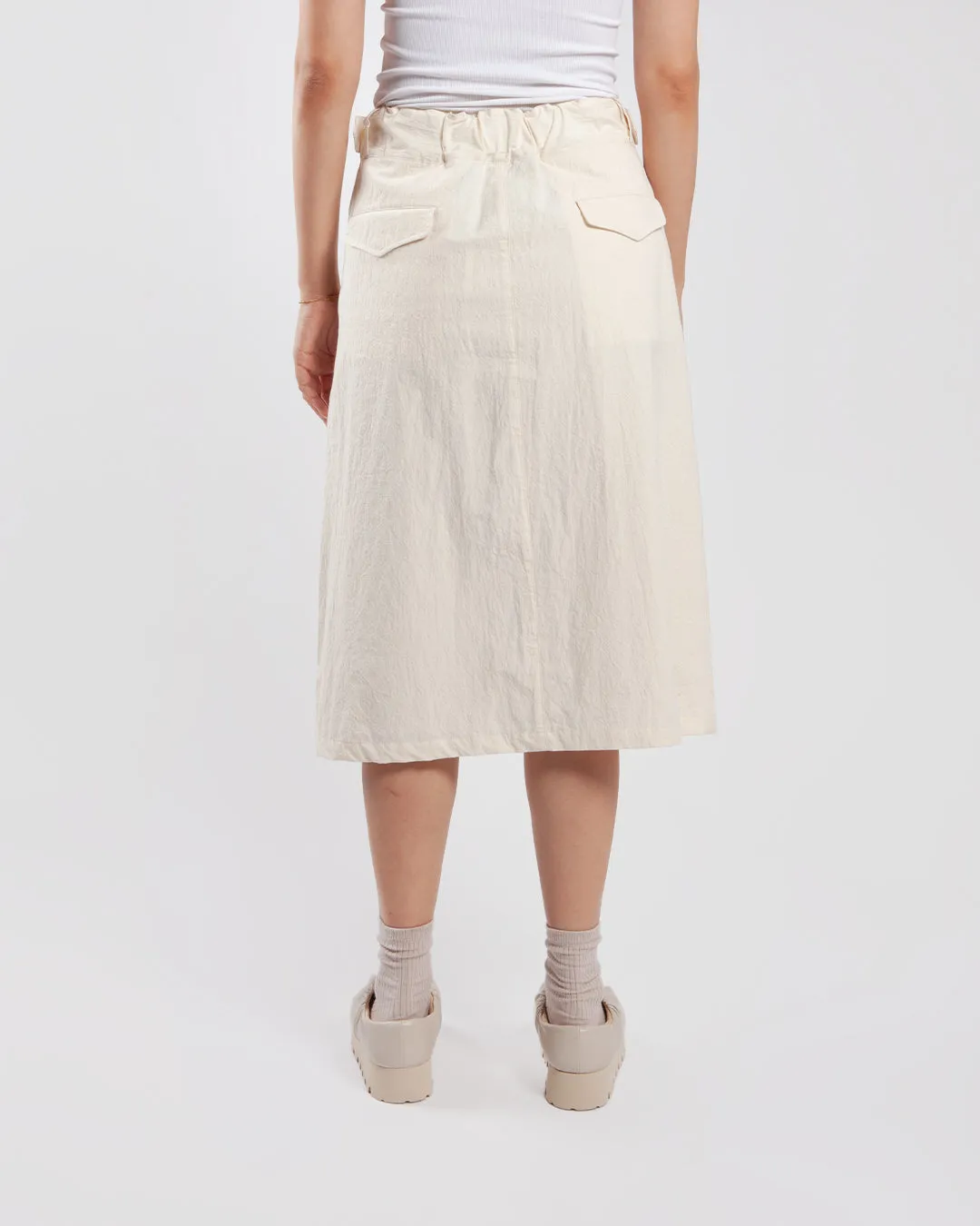 nanamica Cotton Wool Gurkha Skirt Natural