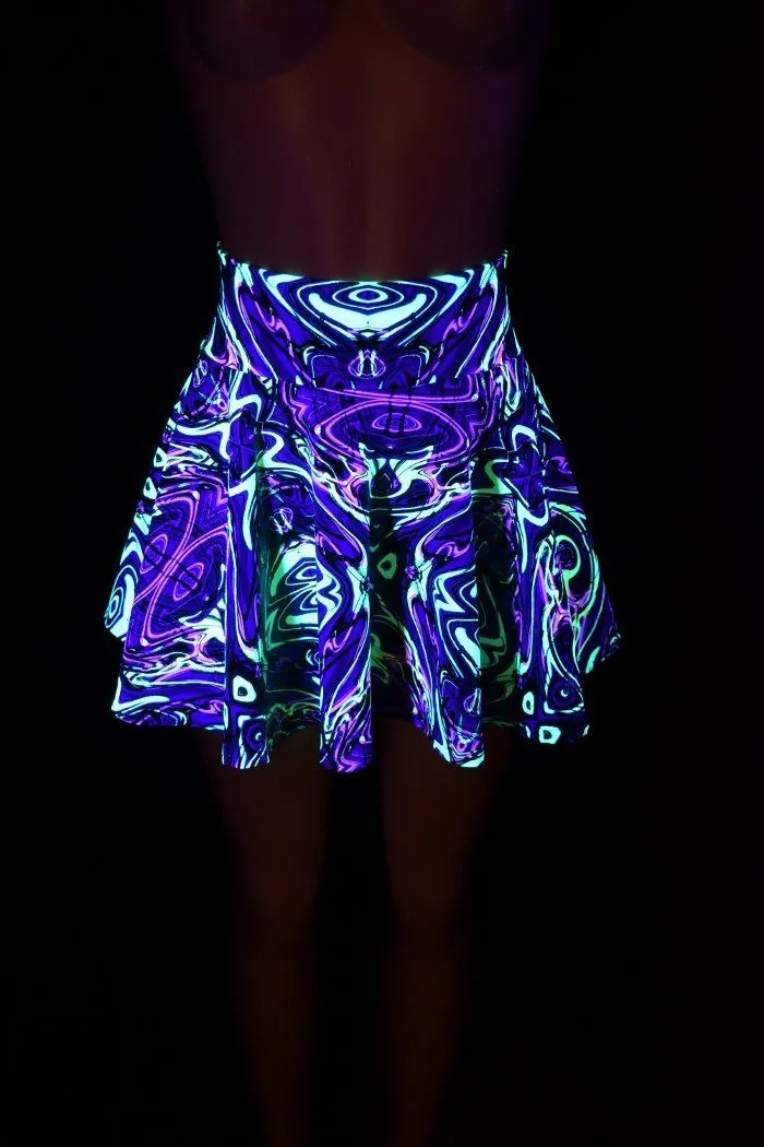 Neon Melt UV GLOW Mini Rave Skirt