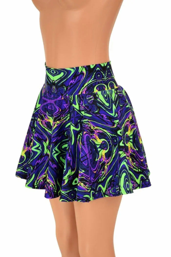 Neon Melt UV GLOW Mini Rave Skirt