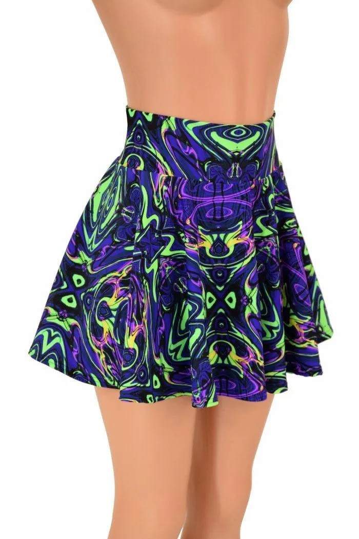 Neon Melt UV GLOW Mini Rave Skirt