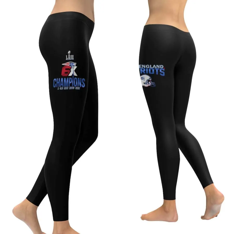 New england patriots Leggings Black| Nfl 6X Super bowl champions Yoga Pants