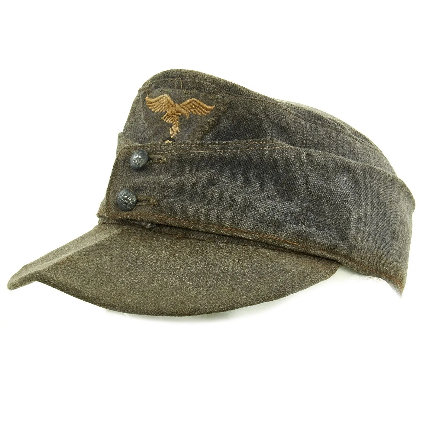 Original German WWII Luftwaffe Service Worn M43 Einheitsmütze Wool Field Cap - size 55cm