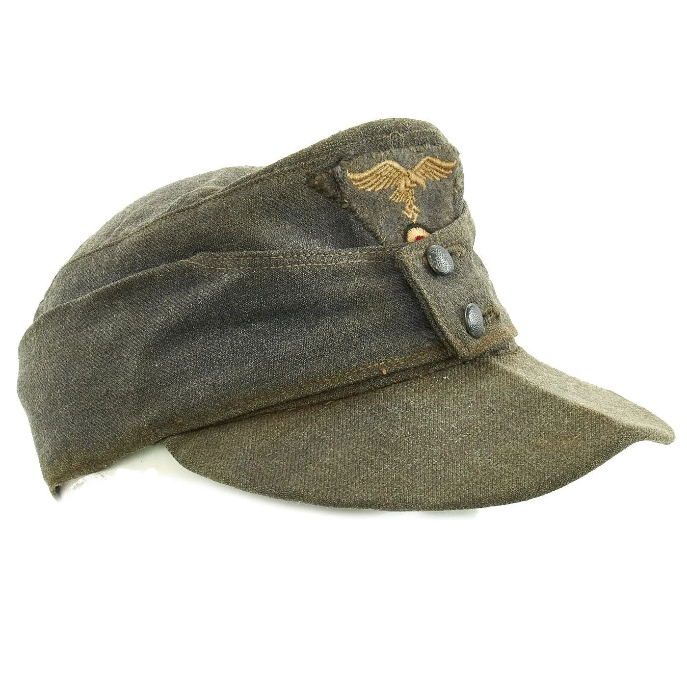 Original German WWII Luftwaffe Service Worn M43 Einheitsmütze Wool Field Cap - size 55cm