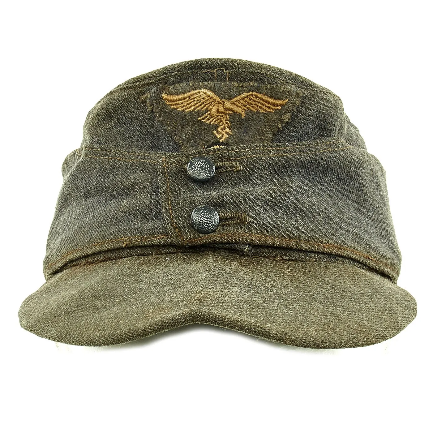 Original German WWII Luftwaffe Service Worn M43 Einheitsmütze Wool Field Cap - size 55cm