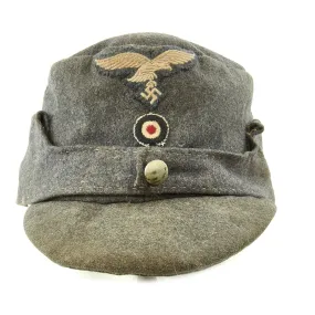 Original German WWII Luftwaffe Service Worn M43 Einheitsmütze Wool Field Cap