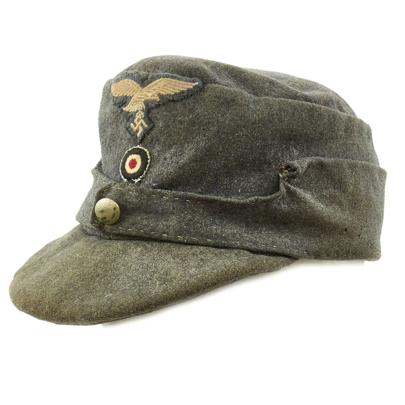 Original German WWII Luftwaffe Service Worn M43 Einheitsmütze Wool Field Cap