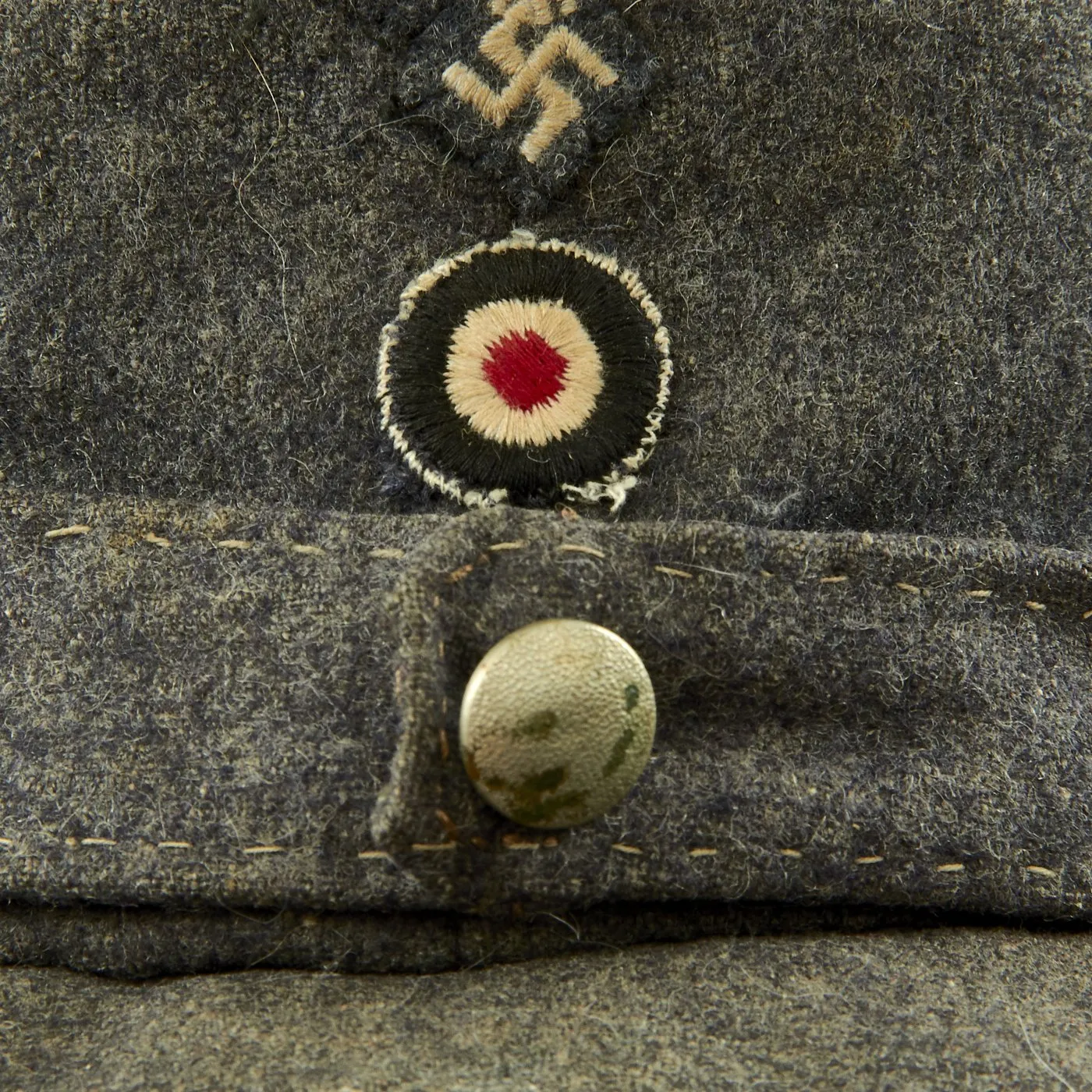 Original German WWII Luftwaffe Service Worn M43 Einheitsmütze Wool Field Cap