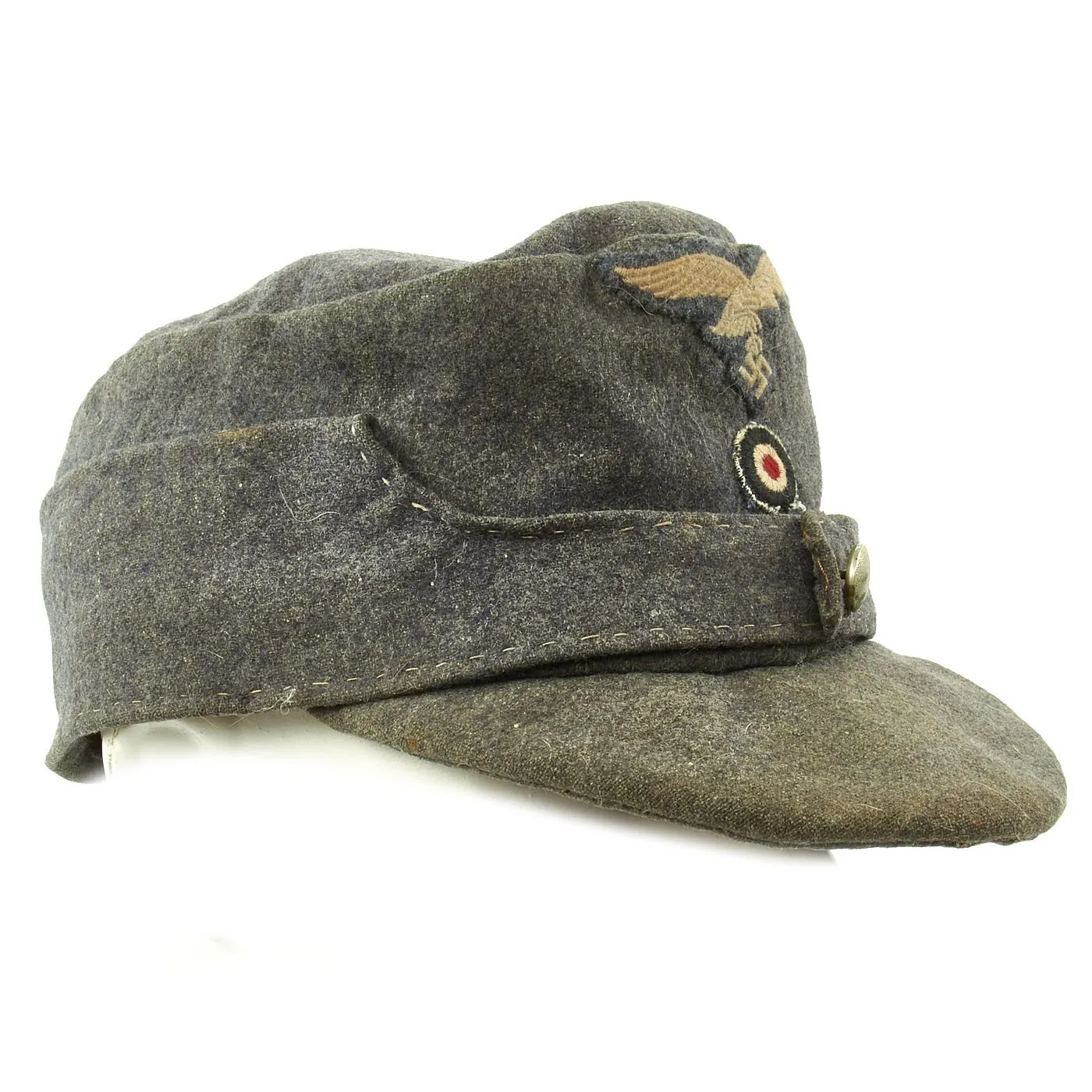 Original German WWII Luftwaffe Service Worn M43 Einheitsmütze Wool Field Cap