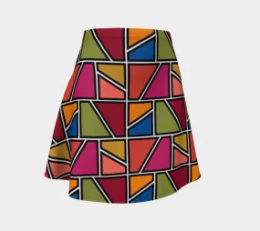 Painted Window Pane Flare Skirt