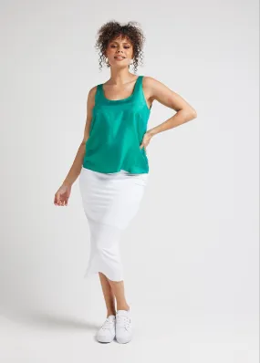 Poppy Silk Sleeveless Camisole - Emerald Green