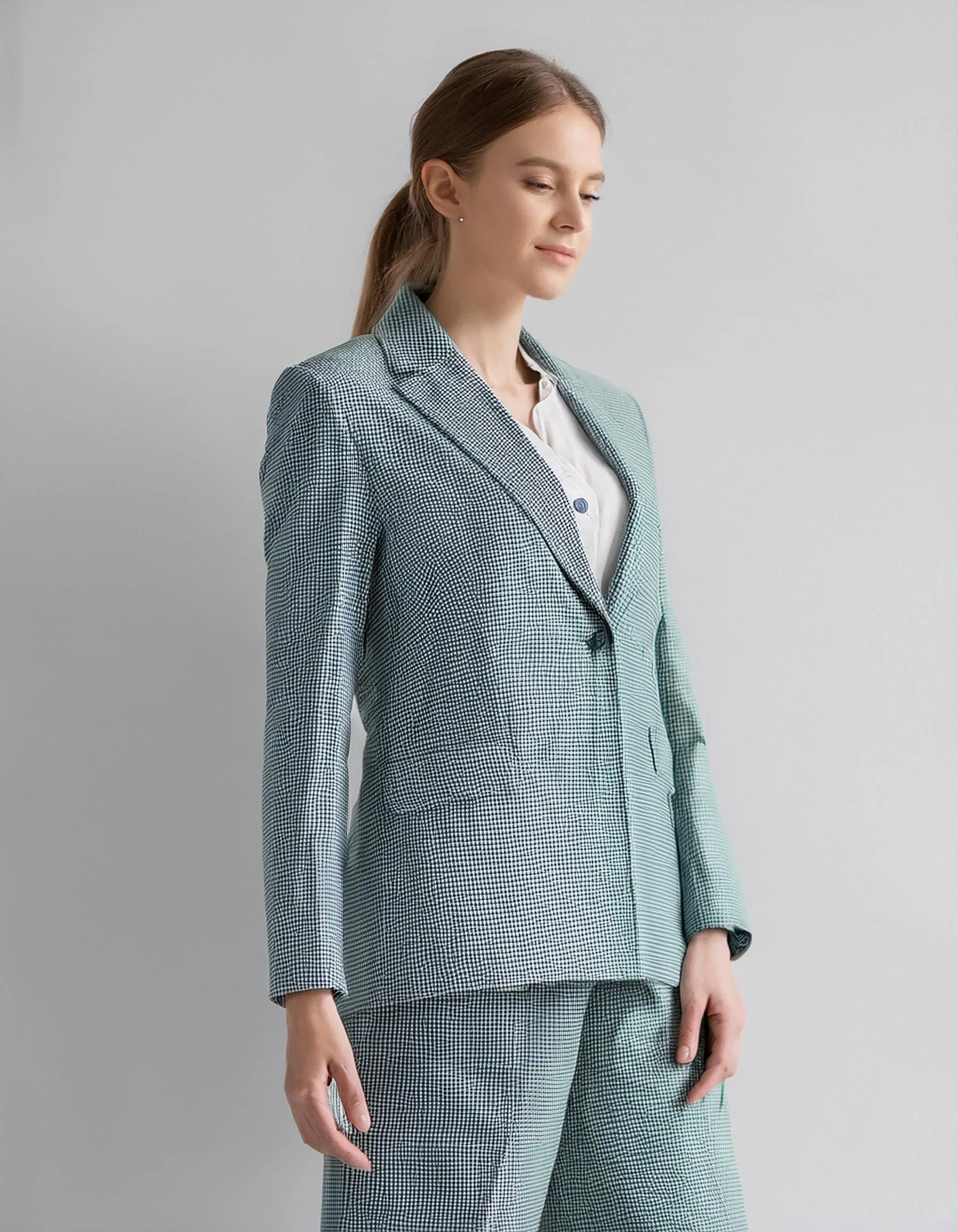 Powder Blue Fitted Blazer