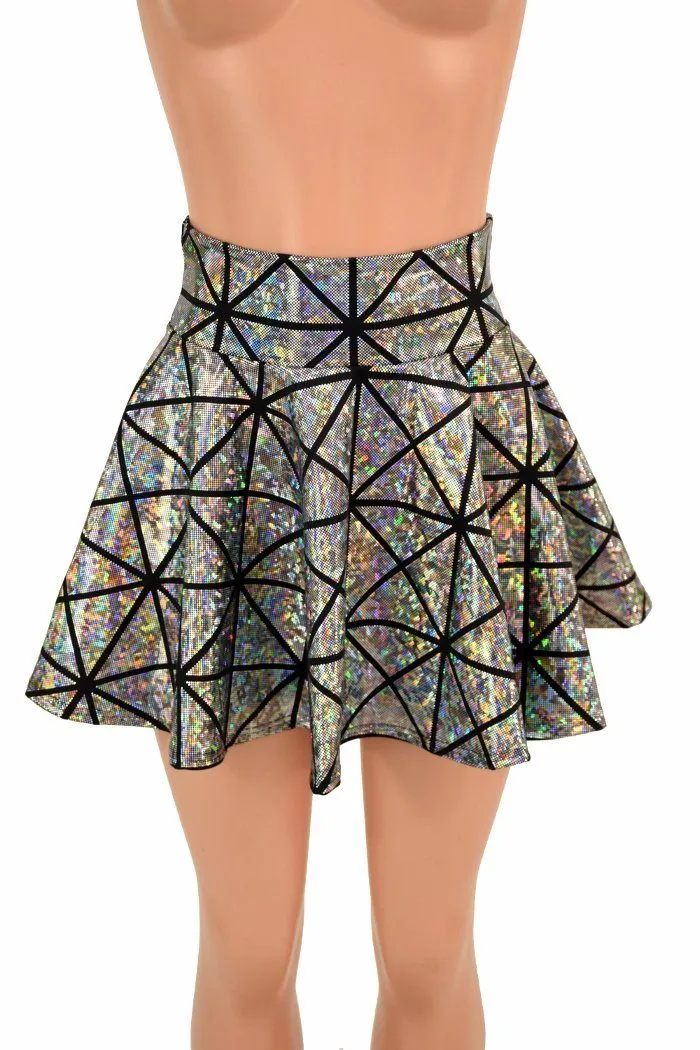 Ready to Ship Cracked Tile Rave Mini Skirt 2XL