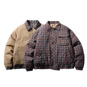 Reversible flannel quilted jacket