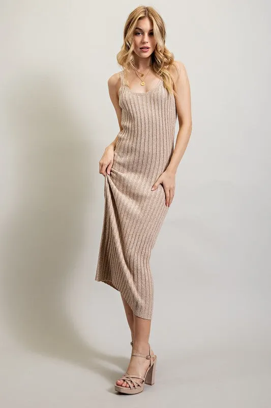 RIBBED-KNIT MAXI DRESS