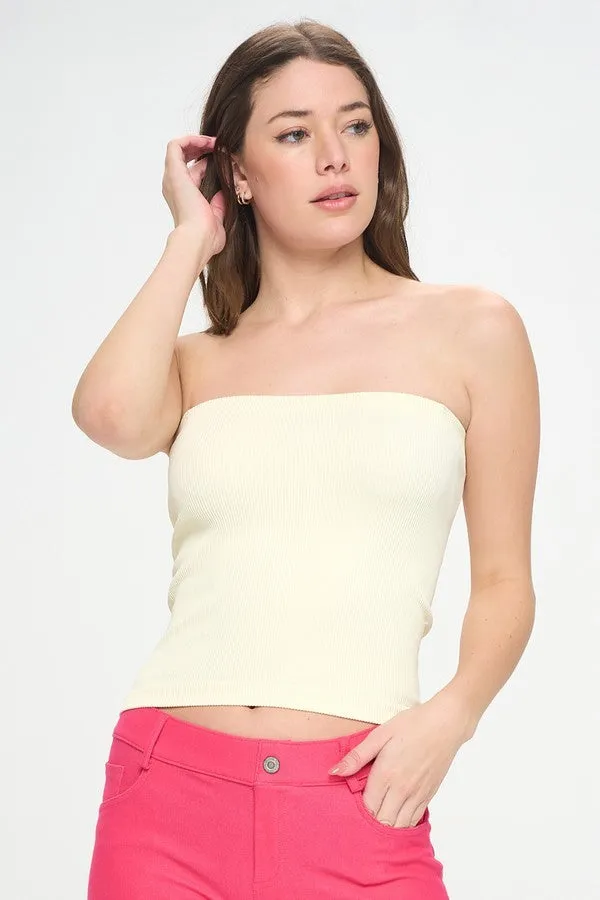 Ribbed Thin Strapped Seamless Tank