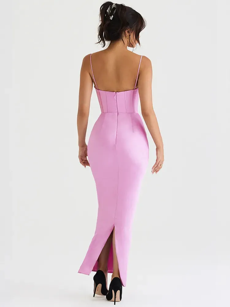 Satin Maxi Bodycon Dress