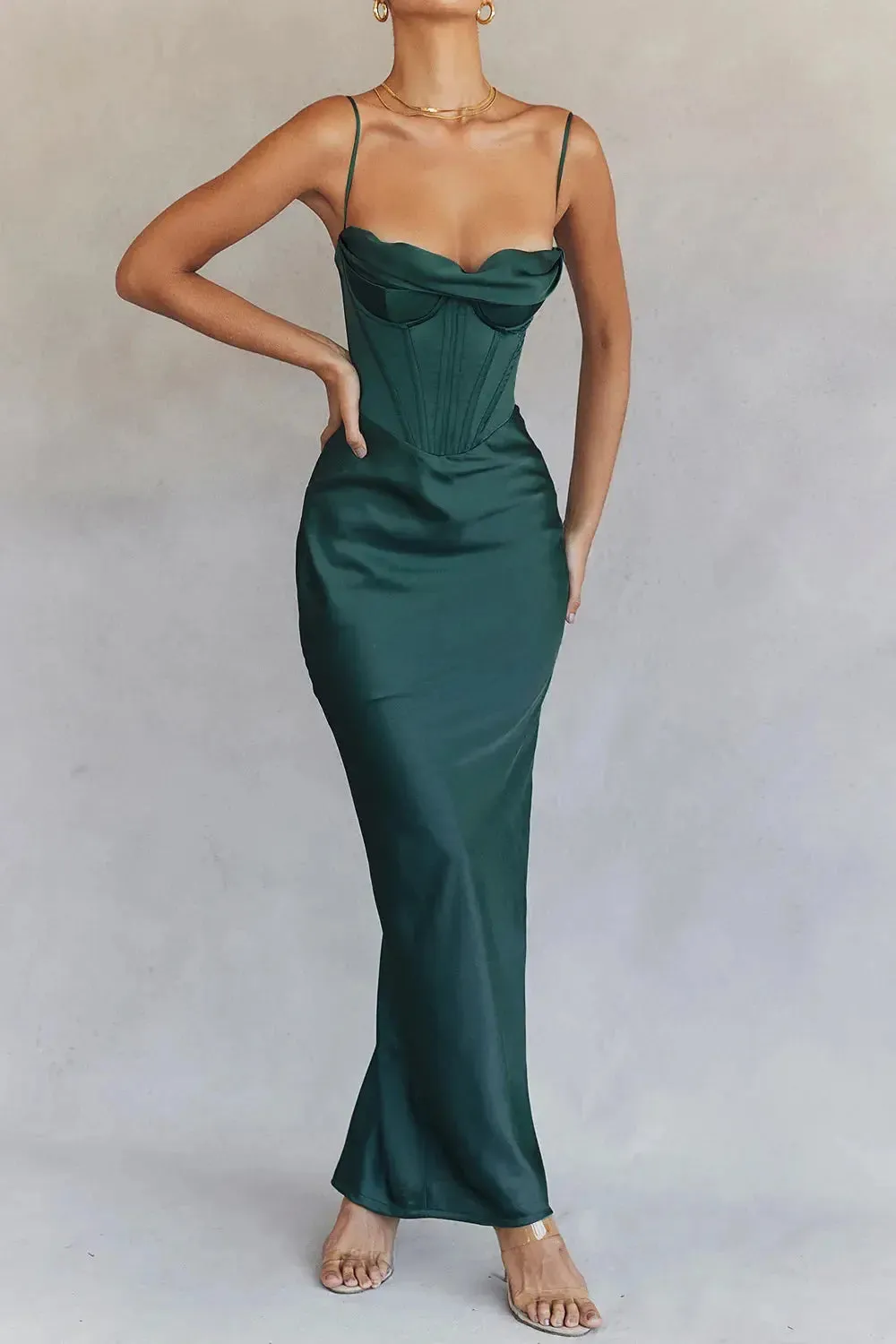 Satin Maxi Bodycon Dress